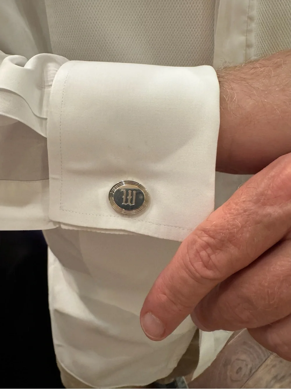 Vintage Tiffany & Co Classic Oval Cufflinks w Engraved M or W